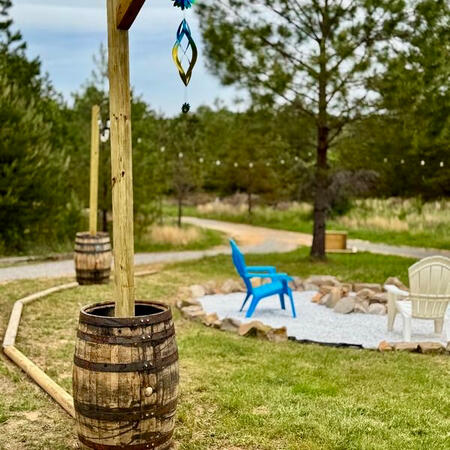 Evenings at Busport are best spent under the string lights, cozied up around the firepit with good conversation and stargazing.